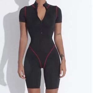 Black and red romper